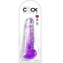 KING COCK - CLEAR REALISTIC PENIS WITH BALLS 16.5 CM PURPLE 2